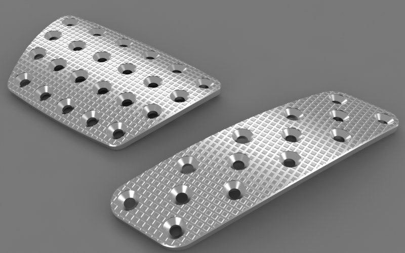 2024 - current Ford Mustang 7th Gen Billet Aluminum Racing Pedal Pad Covers