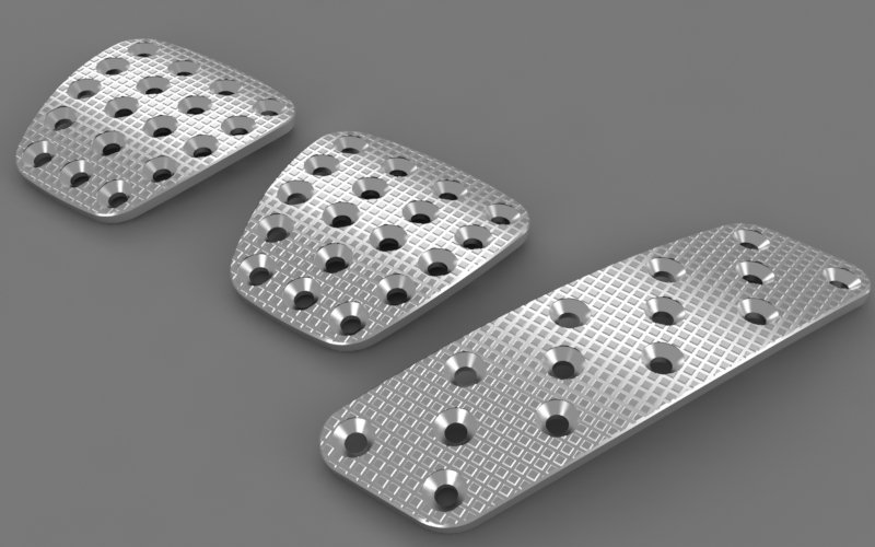 2024 - current Ford Mustang 7th Gen Billet Aluminum Racing Pedal Pad Covers